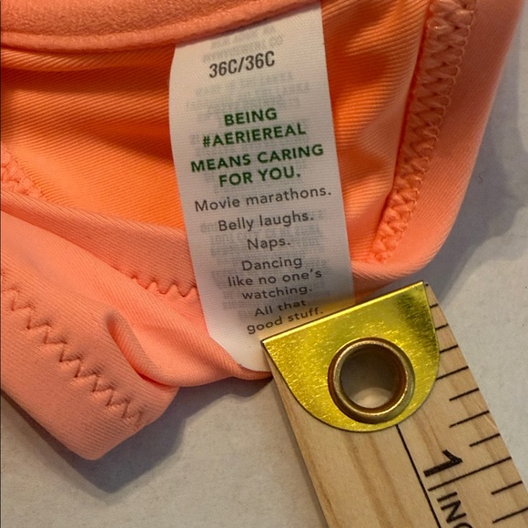 Aerie NEW Women's Coral Lightly Lined Underwire Bikini Top Size 36C - Picture 5 of 9